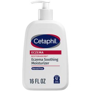 CETAPHIL ECZEMA RESTORADERM Soothing Moisturizer, For Eczema Prone Skin, 16 oz, Fewer Symptom Flare-Ups, 48 Hour Hydration, 1% Skin Protectant Colloidal Oatmeal, Steroid Free, Doctor Recommended Brand, EXP 06/2027