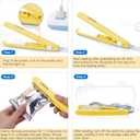 2 x Potato Chips Bag Sealer Clip Kitchen Gadgets, Food Sealer Reusable Heat Sealer for Snacks Storage Portable Sealing Machine works with Plastic Bag, Candy Bag, Cookie Bag, Foil Bag, Color Street Nail (Yellow)