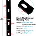6 PCS 12" Flat Mending Plate, Straight Metal Brace Bracket with Slot Hole Fits 3/8" Bolt, 8 Gauge, Max. Load 110 lb