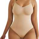 SHAPERX Women's Seamless Shapewear Bodysuit Tummy Control Body Shaper Waist Snatching Body Suit, Size S/M