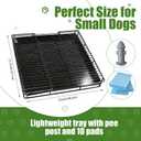 Puppy Potty Tray for Small Dogs, 304 Stainless Steel Pee Pad Holder with Fire Hydrant Pee Post & 10 Pads, 23 x 21.7 in Indoor Dog Potty for Apartment & Puppy Training
