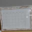 Monthly Dry Erase Calendar Whiteboard for Wall, 24" x 18" Magnetic White Board Calendar Board - Rustic Vintage Wooden Frame