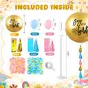 Syhood Jumbo Gender Reveal Balloon Pop Kit with 36 Inch Boy or Girl and 5 Inch Blue Pink Balloons Heart Shaped Confetti Tassels Stand for Baby Shower Party Supplies Decorations (Gold)