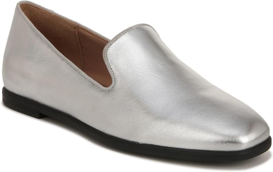 Naturalizer Womens Effortless Slip-on Loafer Flat (5, Silver Leather)