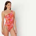 Amazon Essentials Women's One-Shoulder One-Piece Swimsuit, US Medium