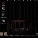 Diraysid Black Grommet Blackout Curtains for Bedroom Thermal Insulated Room Darkening Curtains Drapes, 42 x 72 inch, 2 Panels