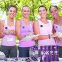 Supervitae 200 Pcs Purple Ribbon Awareness Accessories, Include 50 Ribbon Gift Bags 50 Purple Awareness Wristband 50 Pen 50 Button Pin for Campaign Support Supplies