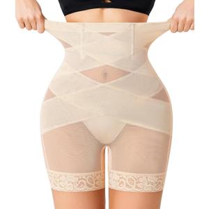 Nebility Shapewear Tummy Control Body Shaper High Waisted Butt Lifting Panties Shapewear Shorts Thigh Slimmer (M)