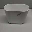 IDesign Small Slim Plastic Bathroom Trash Can, Garbage Can for Bedroom, Office, Desk, Dorm, White