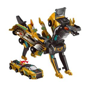 2-in-1 Collision Transformation Dinosaur Car Toy |Magnetic Cars Convertible Robot Toys|DinosaurToys for Kids 3-12 Ideal Christmas Birthday Gift for Boys(Golden)