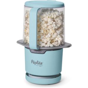 Presto 04811 PopLite My Munch Hot Air Popcorn Popper - Personal Sized, Built-In Serving Bowl, Compact Design, 8 Cups, Blue