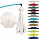 11FT Cantilever Patio Umbrella Replacement Canopy, 8 Ribs 64"-66", Upgraded 600D 220GSM Heavy-Duty Fabric, Waterproof & UV Resistant (Canopy Only)