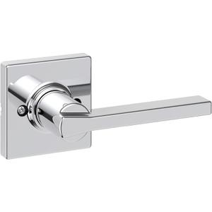 Kwikset Casey Dummy Door Handle, Single Sided Lever for Closets, French Double Doors, and Pantry, Polished Chrome Non-Turning Reversible Interior Push/Pull Lever (1 Pack)