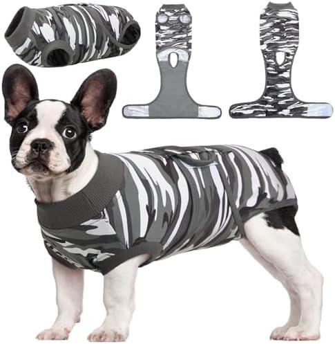 Kuoser Recovery Suit for Dogs Cats After Surgery, Professional Pet Recovery Shirt Dog Abdominal Wounds Bandages, Substitute E-Collar & Cone, Prevent Licking Dog Onesies Pet Surgery Recovery Suit, S