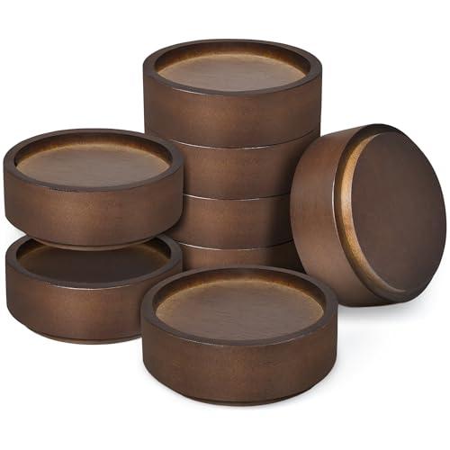 Sopicoz Wood Bed Risers, Heavy Duty Wood Blocks, 1 inch Stackable to 2 inch 3 inch 4 inch High, Furniture Risers for Couch Sofa Cabinet Ottoman End Table (8 pcs Round)