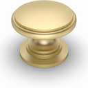 Amerdeco 10 Pack 1-1/4 inch Kitchen Cabinet Knobs Brushed Gold Cabinet Knobs Bedroom Dresser Gold Round Drawer Knobs Single Hole Cabinet Pulls