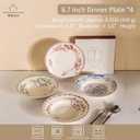 Dinner Plates, Ceramic Plates Set of 4, Round Plates Set, Floral Dessert Plate, Porcelain, Dishwasher Safe