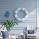 Pelopy 3 Pcs Coastal Metal Outdoor Wall Art Seashells Conches Starfish Wall Decor Ocean Nautical Theme Sign for Summer Beach Pool Yard Garden Lake House Home Bathroom Bedroom Decoration