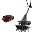 MZK 20V Cordless Tiller Cultivator with Steel Tines,8-inch Wide Battery Powered Garden Cultivator, 360RPM Electric Mini Tiller for Lawn/Gardening/Soil Cultivation(2AH Battery NOT Included)