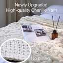 Maetoow Chenille Chunky Knit Blanket Throw 8286 Inch, Handmade Warm & Cozy Blanket Couch, Bed, Home Decor, Soft Breathable Fleece Banket, Christmas Thick and Giant Yarn Throws, Cream, 82''x86''