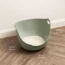 IRIS USA Cat Litter Box with High Walls and Handles, Made with Flexible Plastic, Sage Green