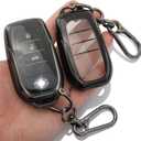 2-Pack for Toyota Key Fob Cover with Keychain Key Case Fits 2021-2025 Grand Highlander Camry RAV4 Prime Land Cruiser Corolla Cross Tundra Tacoma Sequoia Sienna Prius Crown Venza BZ4X Mirai