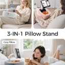 LULULOOK Tablet Pillow Stand, Compatible with iPad, iPhone and 4.7-14.6”Tablet, 360° Adjustable Kindle Pillow Stand for Bed with Ultra Fluffy Fabric & Snack Bowl (Snug Pink)