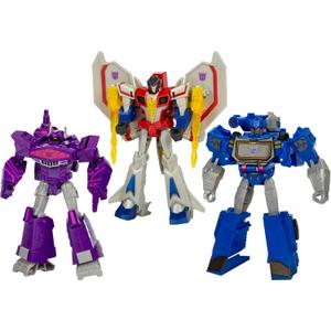 Transformers Decepticon Commander 3-Pack of 5-Inch Robot Action Figures for Boys and Girls, Starscream, Shockwave & Soundwave, Interactive Toys for Kids Ages 6 and Up