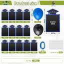 13 Pcs 13 x 8 Inch Glitter K-12 Graduation Photo Yard Signs with Stakes, Class of 2026 Graduation Decoration Party Supplies for Preschool Kindergarten Elementary High School Grade Outdoor(Black Blue)