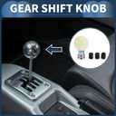 Car Shift Knob, 9cm Universal for Automatic and Manual Vehicle Gear Shifter Knob with 3 Adapter Acrylic Fluorescent Color, 1 Set
