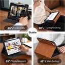 Handmade Case for iPad Pro 11 Inch (M5/M4) 2025/2024 with Pencil Holder Pocket,Magnetic Closure,Auto Sleep/Wake,Vegan Leather Folio Protective Cover,Multi Angles Stand,Brown