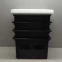 IRIS USA File Box, Plastic File Organizer with Lids for Letter/Legal File, Portable Document Box For Moving, Storage Bin with Durable and Secure Lid, Stackable Nestable BPA-Free, Black 35 Qt. 4 Pack