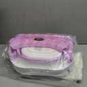 MoreFeel Collapsible Baby Bathtub for Newborn with Thermometer & 1 Hooded Towel & 1 Soft Floating Cushion,Portable Travel Bathtub with Drain Hole, Durable Foldable Baby Tubs for Infants to Toddler (Lavender)