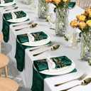 60 Pack Green Satin Cloth Napkins, 17x17 Inch Jacquard Napkins Damask Cloth Napkins Luxurious Satin Napkins for Wedding Banquet Party Restaurant Dinner Decoration