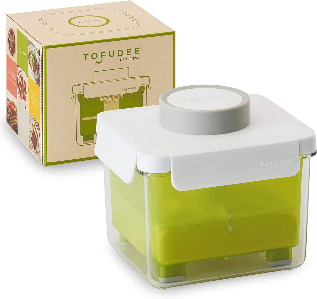 TOFUDEE Tofu Press for Vegan - Dishwasher Safe & BPA Free Tofu Presser that Swiftly Drains Water from Soft, Firm, Extra Firm & Organic Tofu Without Crack in just 15-20min - Enhanced Flavor & Texture