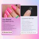 SXVME Hot Pink Soft Gel Nail Tips Medium Short Square Gel Tips Pre-colored Press on Nails Pre Applied Tip Primer Natural Acrylic Fake Nails Extensions for DIY Nail,300Pcs