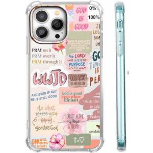 Case for iPhone 15 Pro Max with Christian Design,Jesus Bible Verse Collage Pattern for Men Women,Clear Slim Soft TPU Bumper Case,6.7(Christian,15pm)