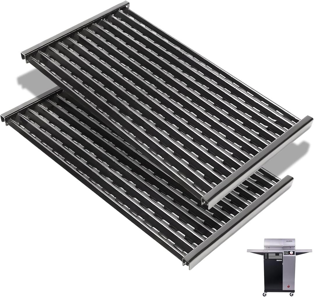 Grill Grates for Charbroil 22652143 Edge Electric Grill Replacement Parts, Stamped Porcelain Steel Cooking Grates Replace for Charbroil Edge Electric Grill Grates, 2 Pack