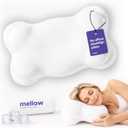 Mellow CloudAlign Memory Foam Pillow for Neck & Shoulder Support, High | Dual Height Ergonomic Cervical Pillow for Side Back & Stomach Sleepers, Contoured Orthopedic Bed Pillow with Washable Cover