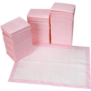 80 Count Disposable Baby Changing Pads, 18x18 Pink Super Absorbent Leakproof Quick-Drying, Soft Skin-Friendly Disposable Underpads for Infants, Mess-Free Diaper Changes at Home or On-The-Go