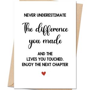 4 x Funny Retirement Card for Women Men | Farewell Card for Coworker Leaving, New Job Card for Boss Friends, New Home Card Gift for Her Him