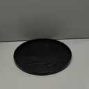 Round Solid Wood Serving Tray Extra Large Tea Coffee Snack Food Meals Serving Plate Non-Slip Kitchen Party Bar Server Ottoman Tray Breakfast Tray with Raised Edges (13inch/33cm) Black