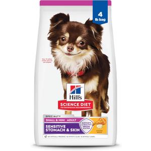 Hill's Science Diet Adult Sensitive Stomach & Skin Small & Mini Dry Dog Food, Chicken, 4 lb. Bag (Updated Formula) (EXP 02/28/27)
