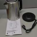 Amazon Basics Electric Stainless Steel Kettle for Tea and Coffee, BPA-Free, Fast Boiling, Auto Shut-Off, 1.8 Quarts, 1500W, Black and Silver