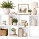 IULULU 8-Cube Storage Organizer, Freestanding Bookcase Display Shelf, White