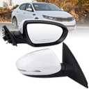 Right Passenger Side Mirror Compatible With 2011 2012 2013 Kia Optima With Manual Folding Power Glass Turn Signal White Replace#876202T110(5Pins)