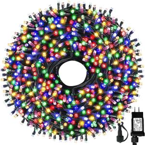 105FT 300LEDs Christmas Lights Outdoor Indoor String Lights 8 Modes Memory Function for Christmas Tree Party Decoration, 100% UL Listed (4 Sets CONNECTABLE) Multi-Color