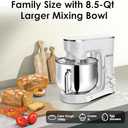 Kitchen in the Box Stand Mixer, 900W 8.5 QT Kitchen Electric Mixer, 10-Speed Large Capacity Tilt-head Food Mixer with Dough Hook, Wire Whip, Flat Beater & Splash Guard (White)