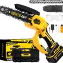Cordless Mini chainsaw compatible with Dewalt Battery 20V MAX,Brushless Chainsaw With Automatic Chain Tensioning Device & Auto Oiler,Portable Power Chainsaw for Logging|Tree Trimming(Battery Included)