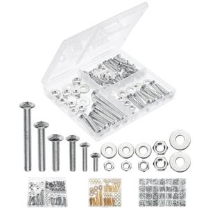Mr. Pen- Bolts, Nuts, and Washer Assortment Kit, 113 pcs, Assorted Nuts and Bolts, Washer Kit (Silver)